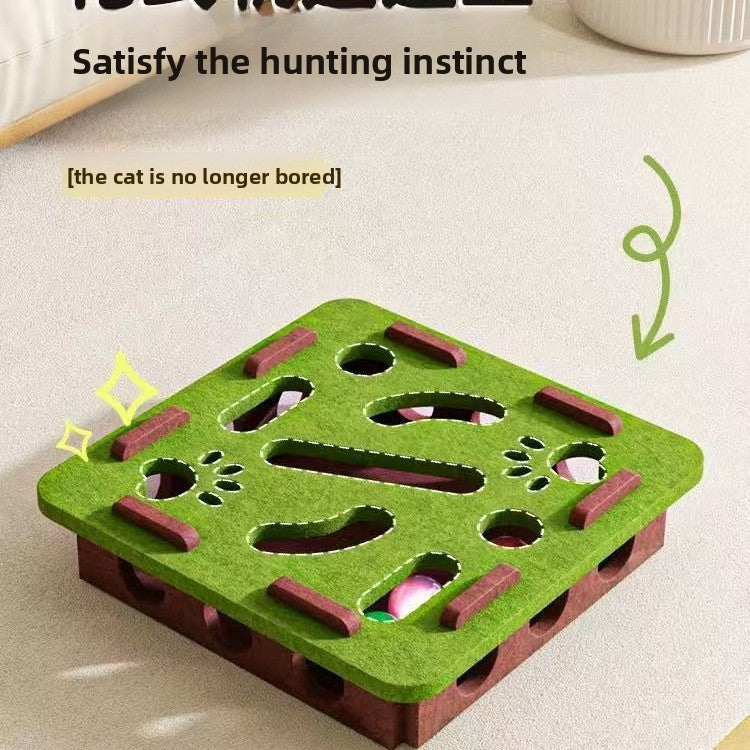 Interactive Cat Maze Toy with Bell Ball – Puzzle Box for Mental Stimulation & Self-Play