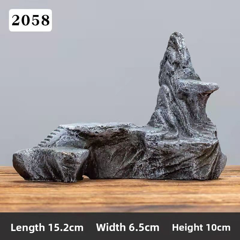 Realistic Aquarium Rockery Ornament – Natural Stone Mountain Landscape Decoration with Fish Hideouts