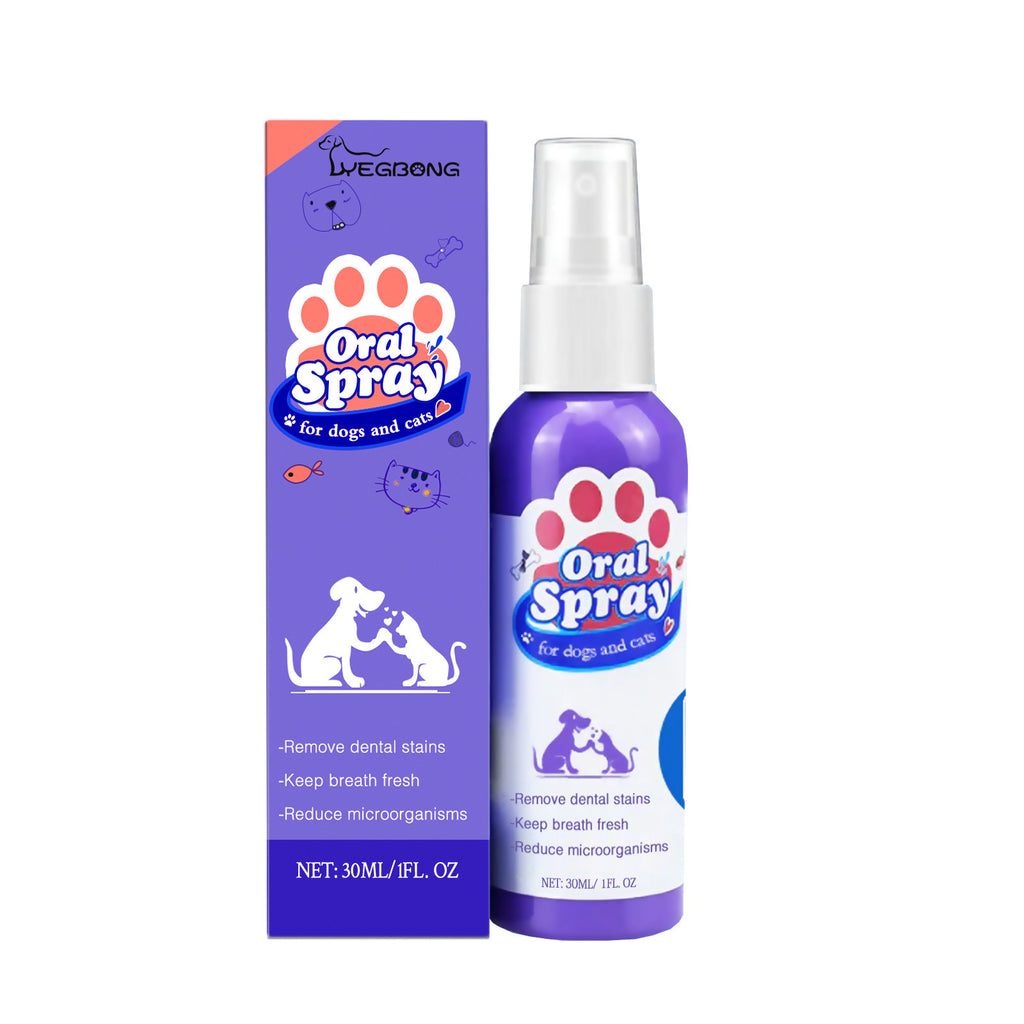 Pet Teeth Cleaning Spray for Cats & Dogs - Fresh Breath & Oral Care