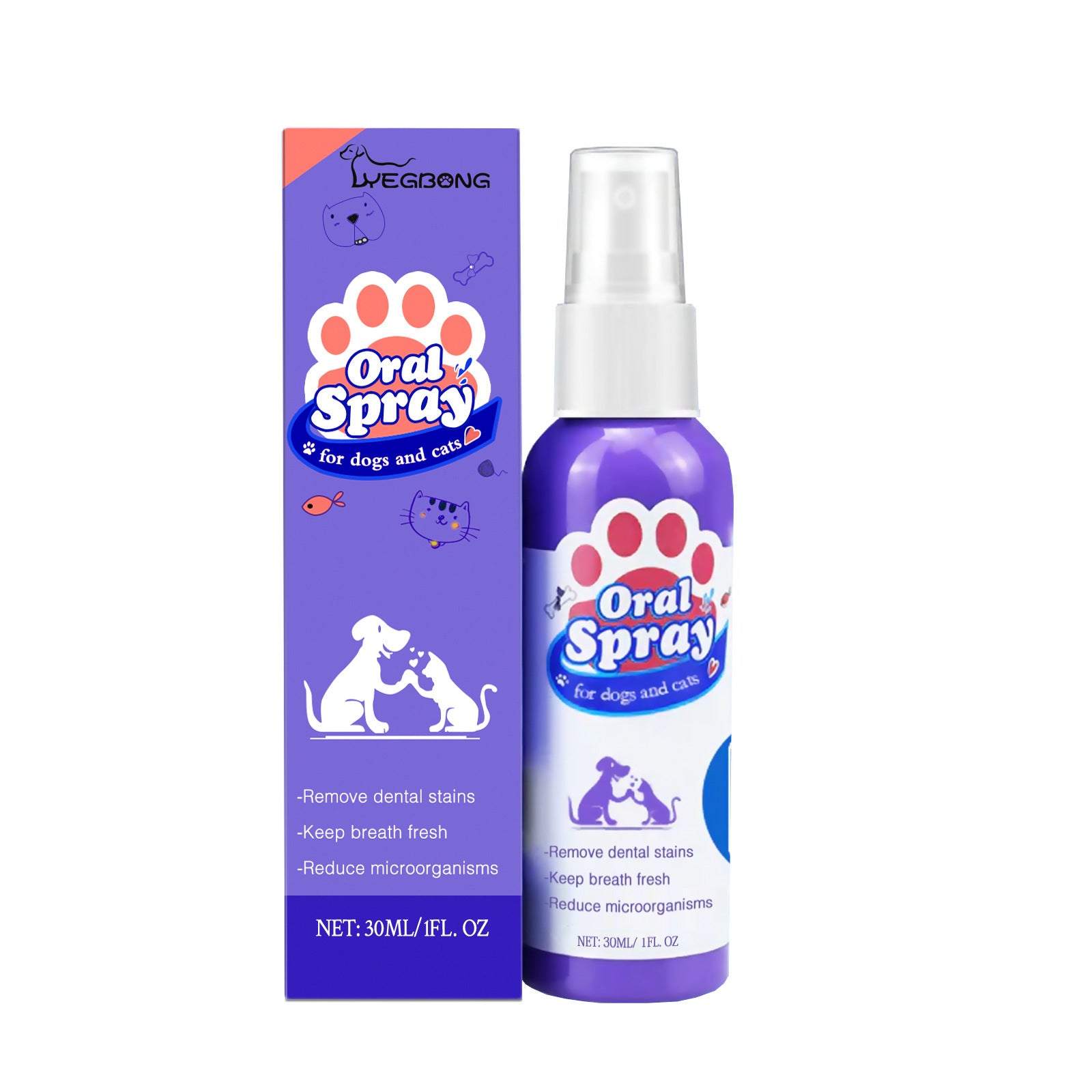 Pet Teeth Cleaning Spray for Cats & Dogs - Fresh Breath & Oral Care