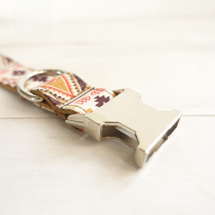 Traditional Floral Dog Collar - Ethnic Style Design