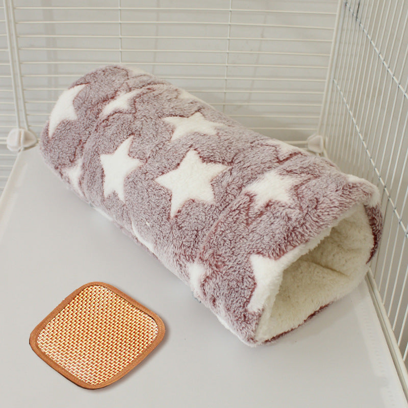 Cozy Pet Tunnel Sleeping Bag – 2-in-1 Play Tunnel & Warm Bed for Small Pets with Cooling Mat Option