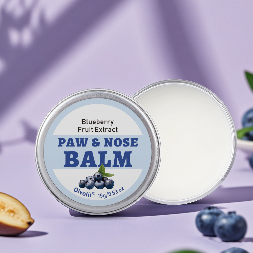 Natural Pet Paw Balm – Healing Moisturizer for Dry, Cracked Paws & Noses (Blueberry & Coconut)