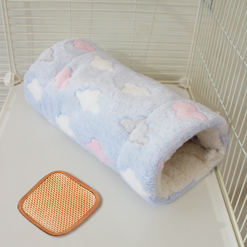 Cozy Pet Tunnel Sleeping Bag – 2-in-1 Play Tunnel & Warm Bed for Small Pets with Cooling Mat Option
