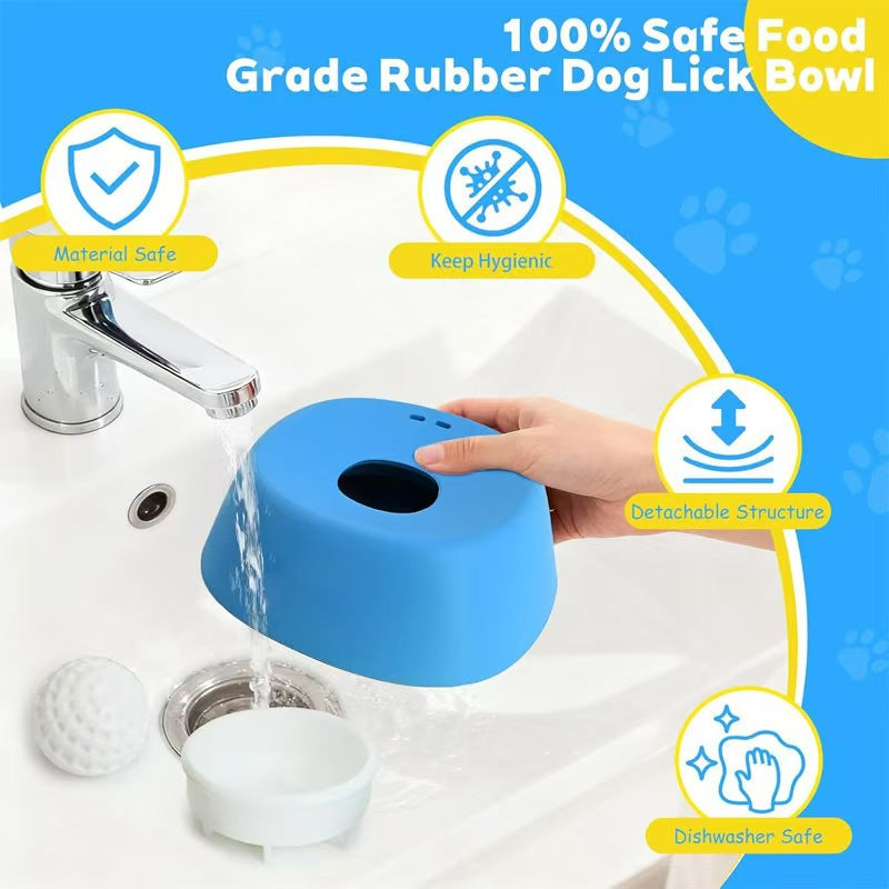 Interactive Slow Feeder Dog Bowl with Ball - Anti-Slip Design