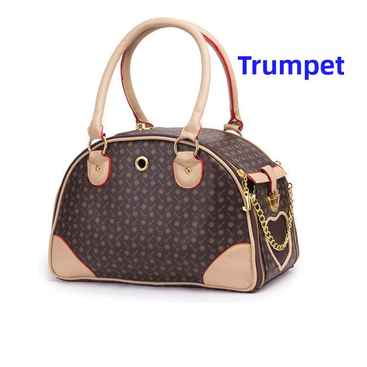 Leather Pet Travel Carrier with Anti-Squeeze Design