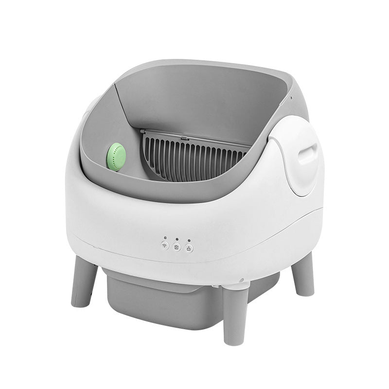 Smart Automatic Self-Cleaning Cat Litter Box – Semi-Enclosed, Large Capacity, Open Design