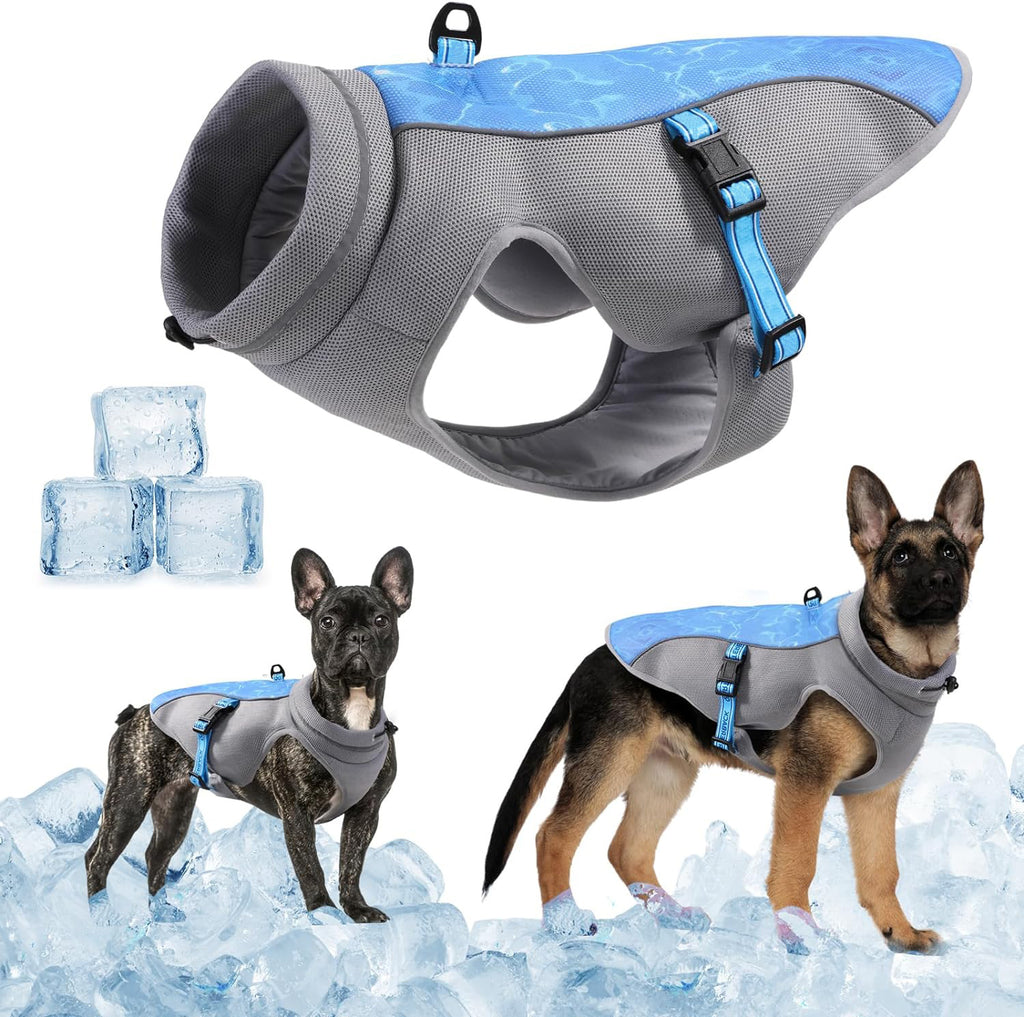 Summer Dog Cooling Vest – Breathable, Adjustable, Reflective Safety Vest for Hot Weather