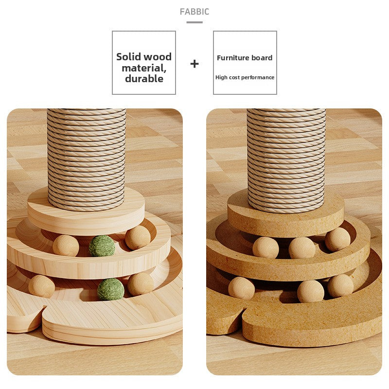 Sisal Cat Climbing Tree – Vertical Scratching Post Tower with Platforms & Natural Sisal Rope