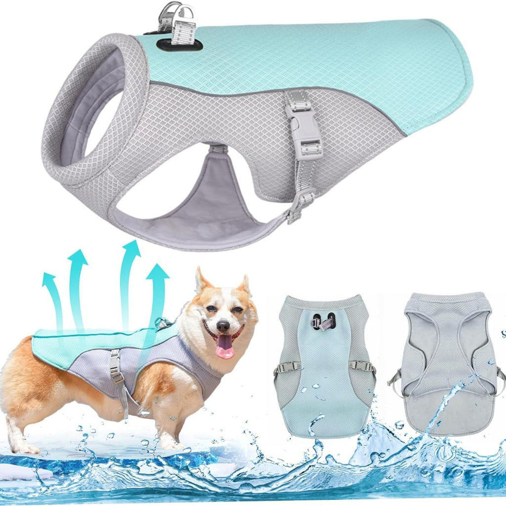 Summer Dog Cooling Vest – Breathable, Adjustable, Reflective Safety Vest for Hot Weather