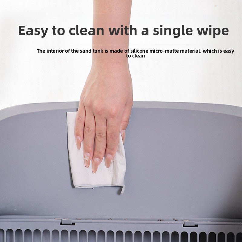 Smart Automatic Self-Cleaning Cat Litter Box – Semi-Enclosed, Large Capacity, Open Design