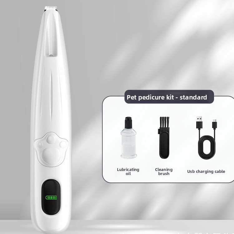 Pet Paw Hair Trimmer with LED Light - Rechargeable Grooming Clipper for Cats & Dogs