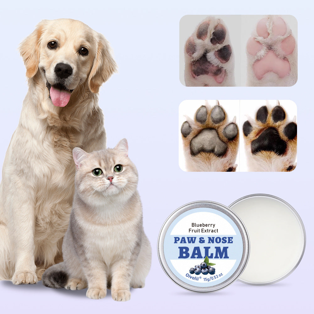 Natural Pet Paw Balm – Healing Moisturizer for Dry, Cracked Paws & Noses (Blueberry & Coconut)