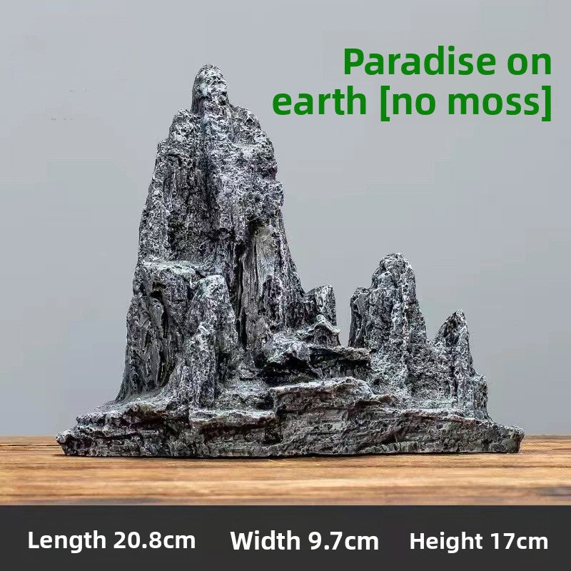 Realistic Aquarium Rockery Ornament – Natural Stone Mountain Landscape Decoration with Fish Hideouts