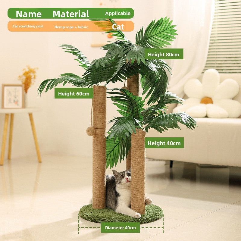 Sisal Cat Climbing Tree – Vertical Scratching Post Tower with Platforms & Natural Sisal Rope