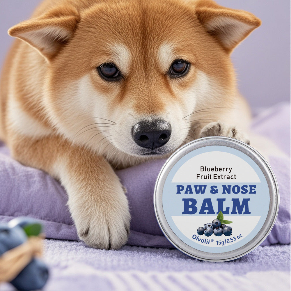 Natural Pet Paw Balm – Healing Moisturizer for Dry, Cracked Paws & Noses (Blueberry & Coconut)