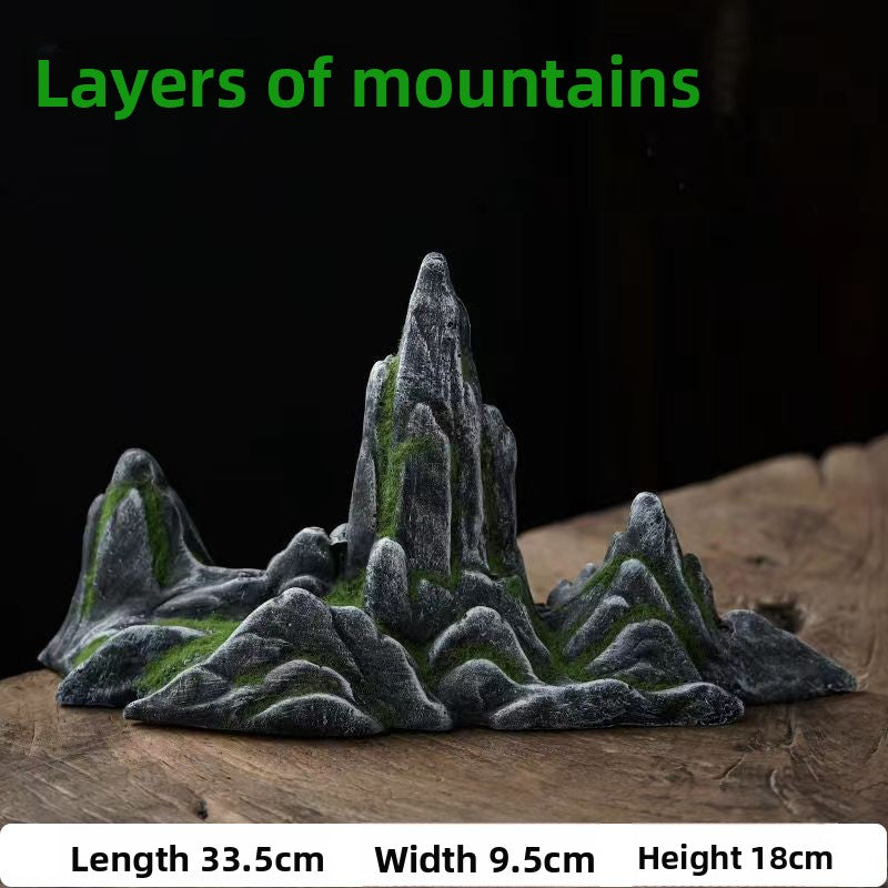 Realistic Aquarium Rockery Ornament – Natural Stone Mountain Landscape Decoration with Fish Hideouts