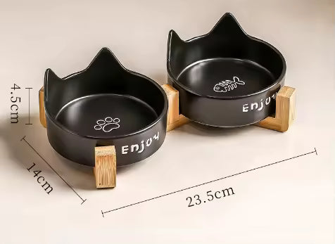 Eco-Friendly Ceramic Pet Bowl – Waterproof Design for Cats & Dogs