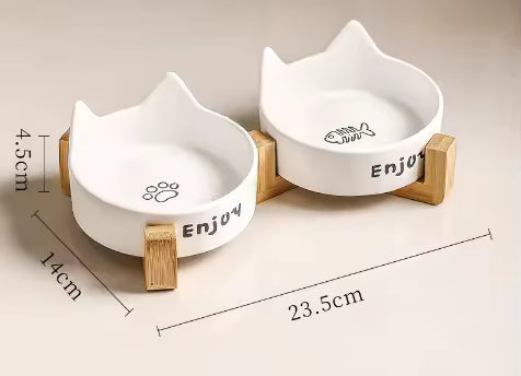 Eco-Friendly Ceramic Pet Bowl – Waterproof Design for Cats & Dogs