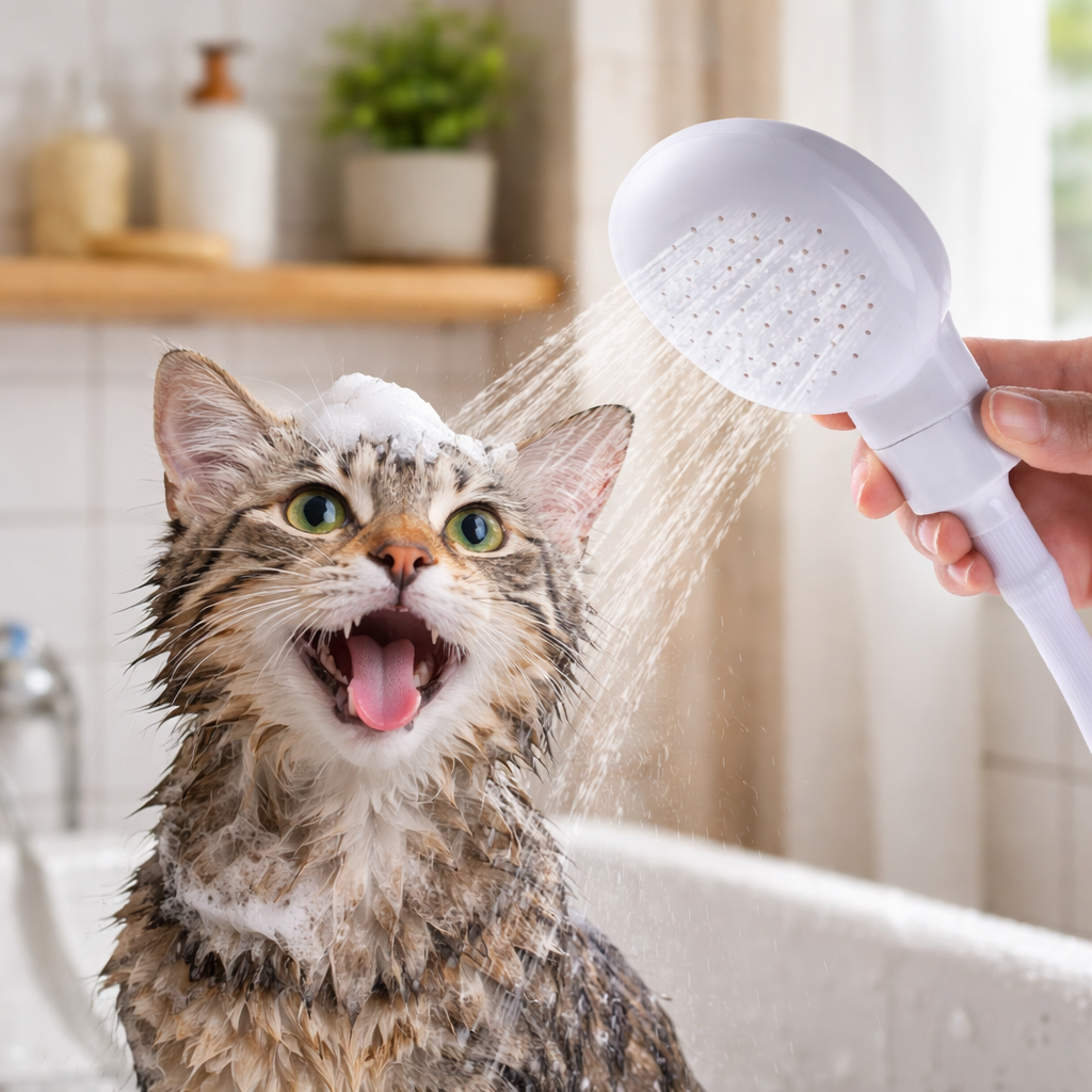 Pet Shower Sprayer Attachment – Multi-Function Handheld Bathing Tool for Dogs & Cats