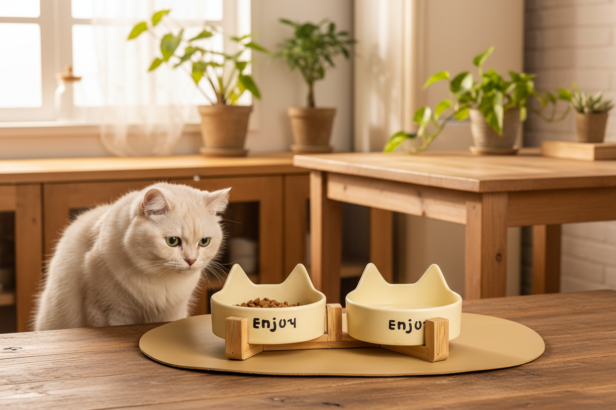 Eco-Friendly Ceramic Pet Bowl – Waterproof Design for Cats & Dogs