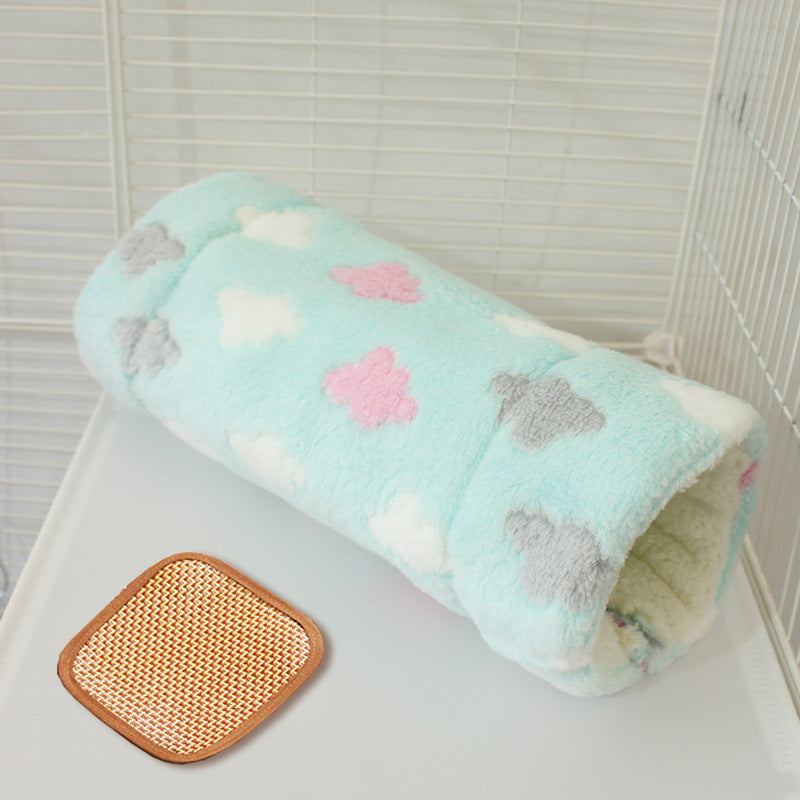 Cozy Pet Tunnel Sleeping Bag – 2-in-1 Play Tunnel & Warm Bed for Small Pets with Cooling Mat Option