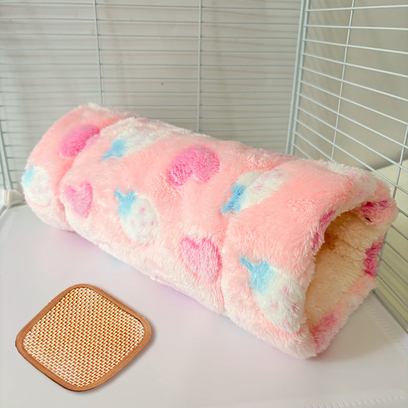 Cozy Pet Tunnel Sleeping Bag – 2-in-1 Play Tunnel & Warm Bed for Small Pets with Cooling Mat Option