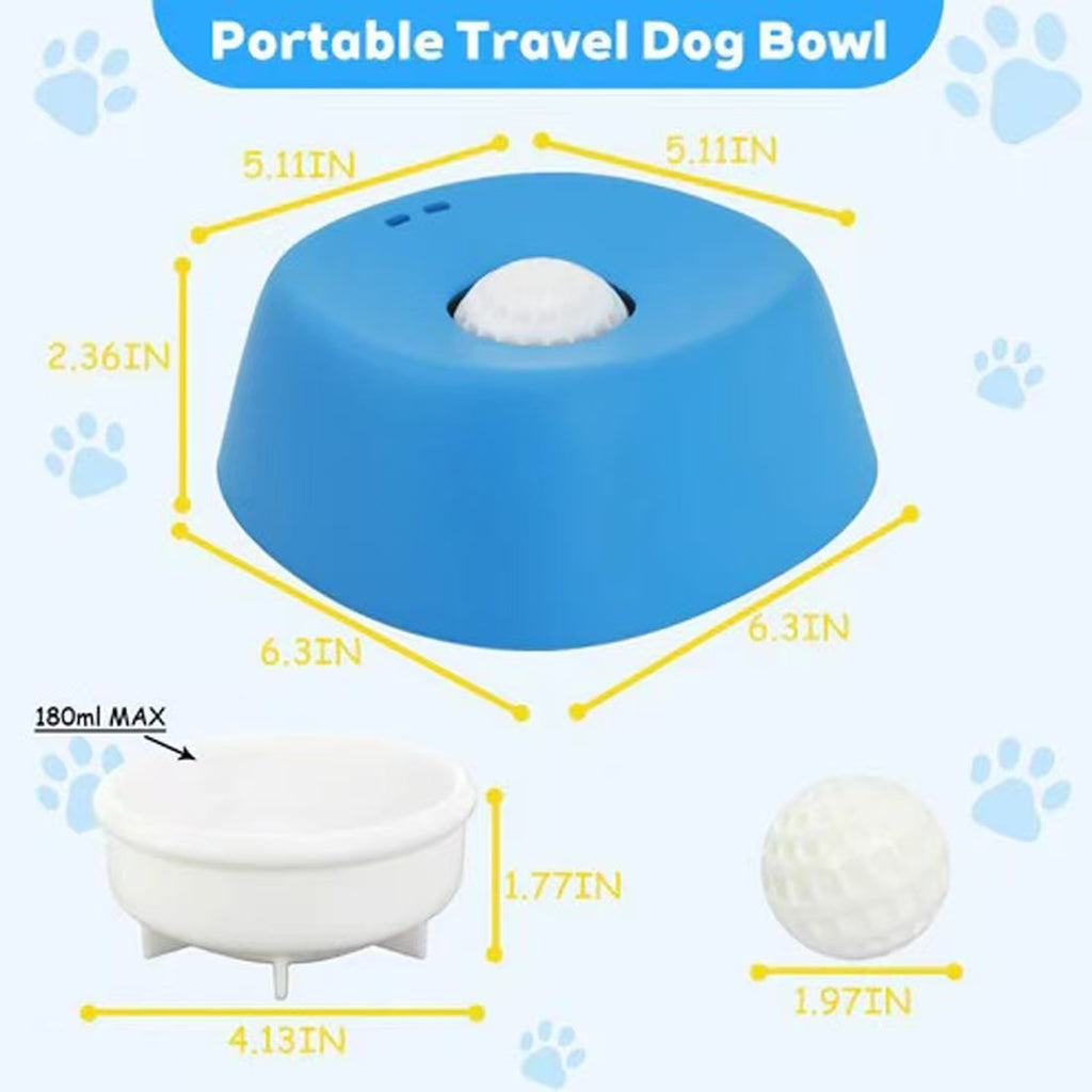 Interactive Slow Feeder Dog Bowl with Ball - Anti-Slip Design