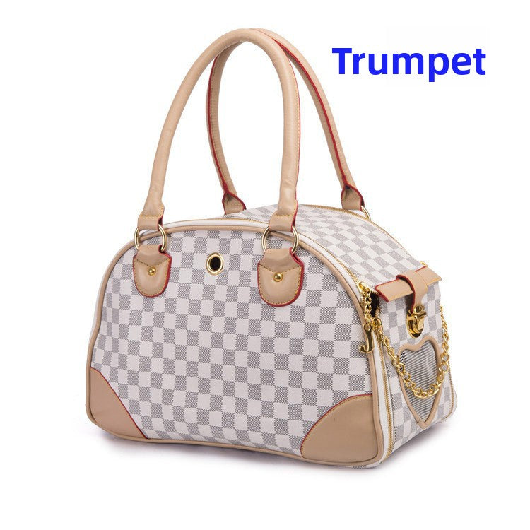 Leather Pet Travel Carrier with Anti-Squeeze Design