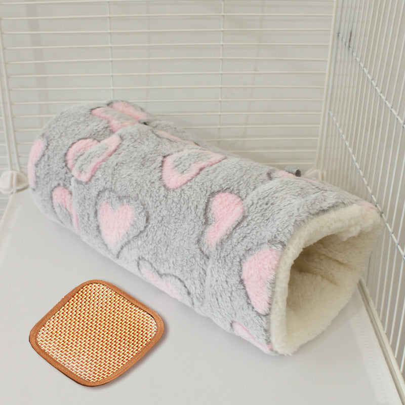 Cozy Pet Tunnel Sleeping Bag – 2-in-1 Play Tunnel & Warm Bed for Small Pets with Cooling Mat Option