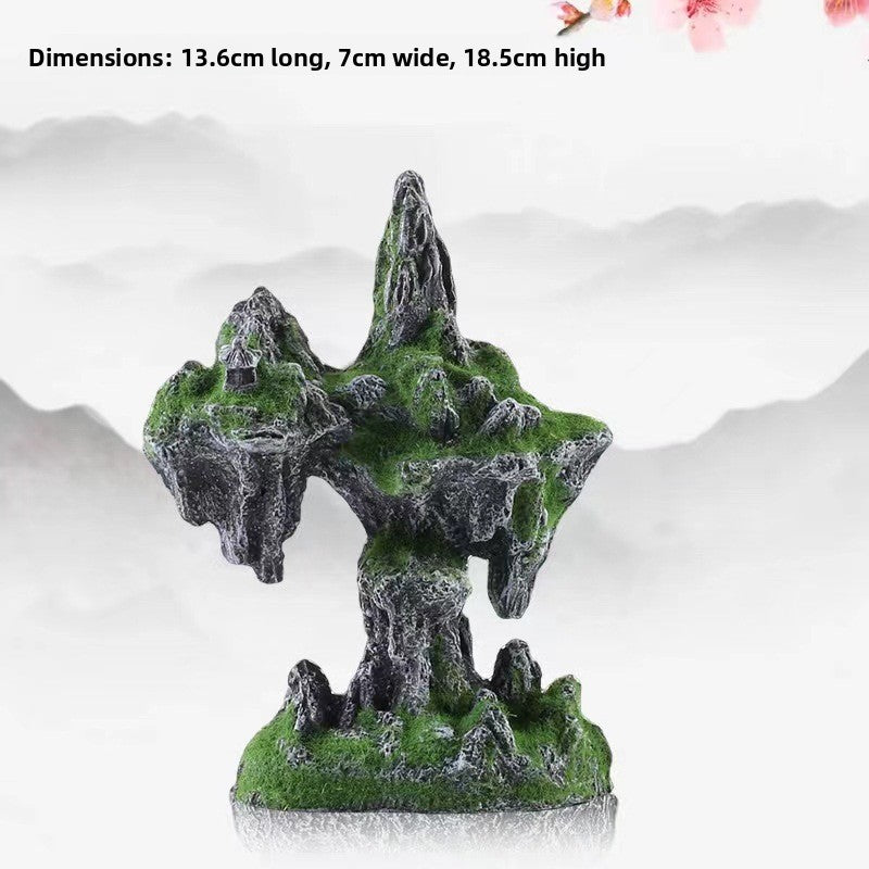 Realistic Aquarium Rockery Ornament – Natural Stone Mountain Landscape Decoration with Fish Hideouts