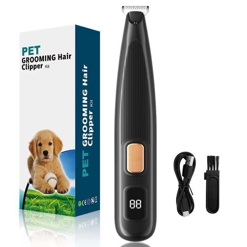 Pet Paw Hair Trimmer with LED Light - Rechargeable Grooming Clipper for Cats & Dogs