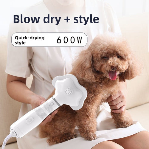 2-in-1 Pet Hair Dryer & Grooming Tool – Fast Drying with Comb Attachment for Dogs & Cats