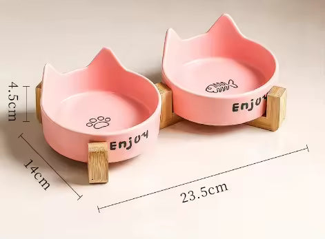 Eco-Friendly Ceramic Pet Bowl – Waterproof Design for Cats & Dogs
