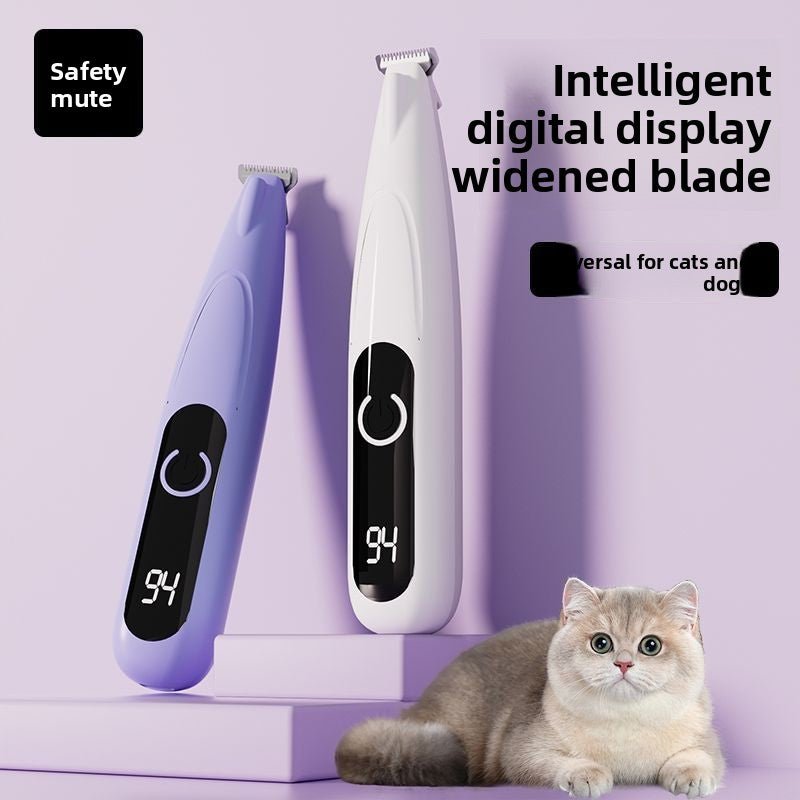 Pet Paw Hair Trimmer with LED Light - Rechargeable Grooming Clipper for Cats & Dogs