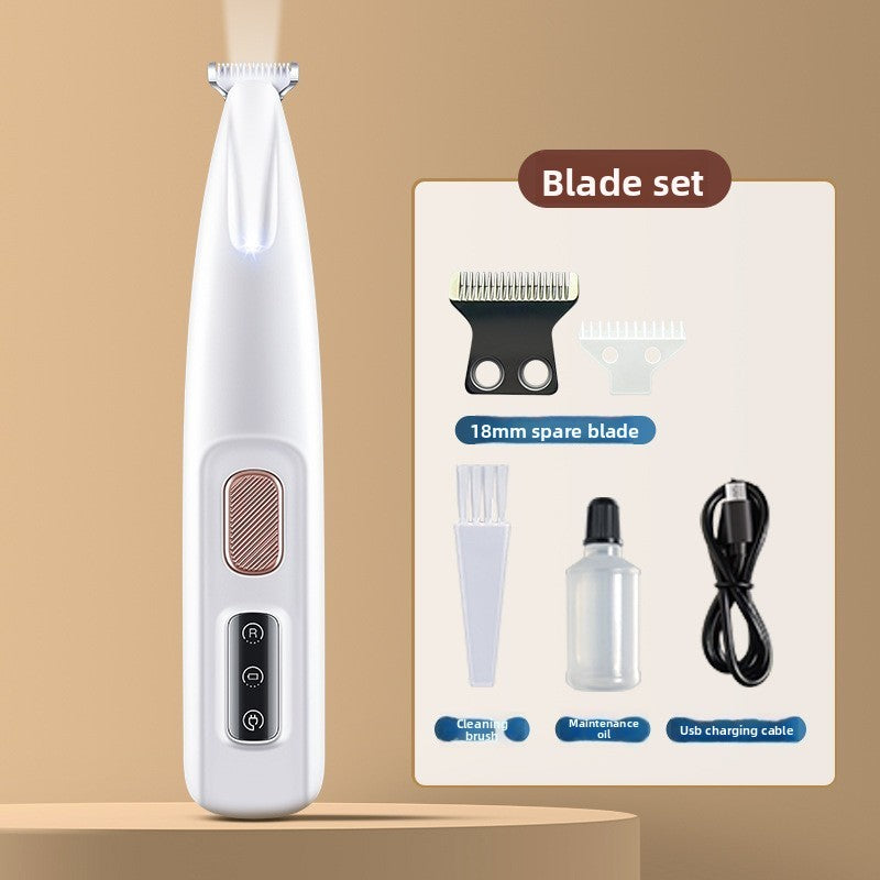 Waterproof LED Pet Paw Hair Trimmer - Rechargeable Grooming Clipper for Cats & Dogs