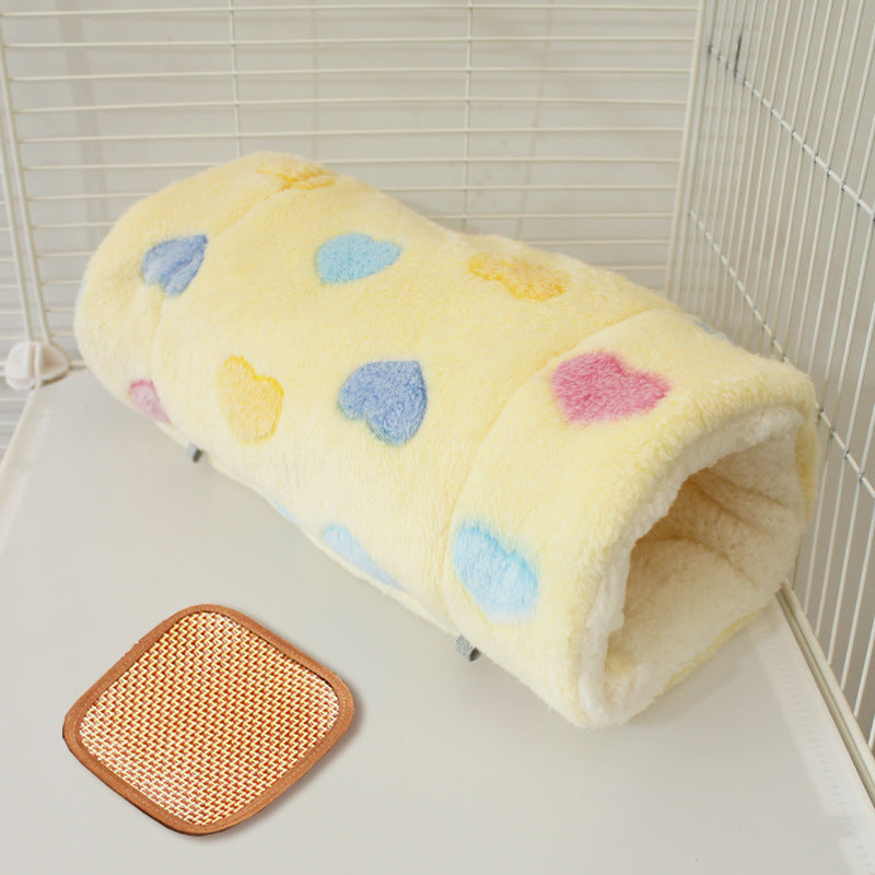 Cozy Pet Tunnel Sleeping Bag – 2-in-1 Play Tunnel & Warm Bed for Small Pets with Cooling Mat Option