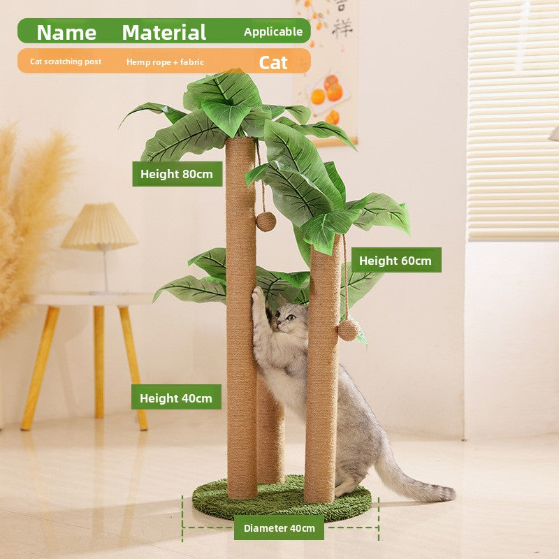 Sisal Cat Climbing Tree – Vertical Scratching Post Tower with Platforms & Natural Sisal Rope