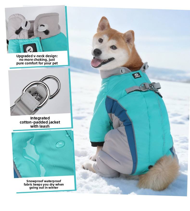 Winter Dog Coat with Full Body Coverage & Reflective Safety