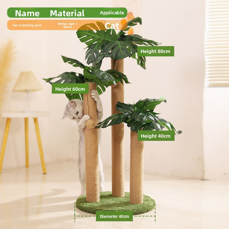 Sisal Cat Climbing Tree – Vertical Scratching Post Tower with Platforms & Natural Sisal Rope