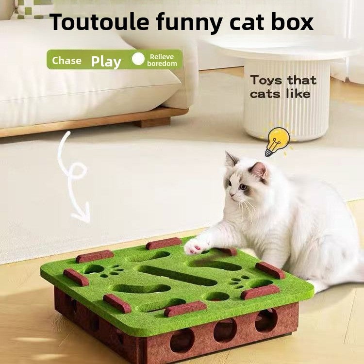 Interactive Cat Maze Toy with Bell Ball – Puzzle Box for Mental Stimulation & Self-Play