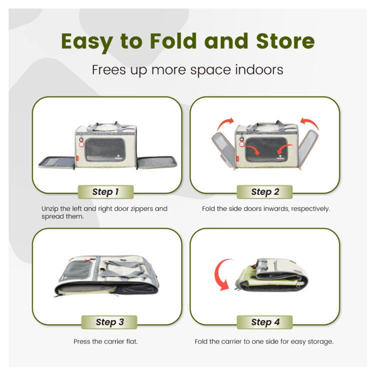 Foldable Pet Travel Backpack with Breathable Mesh